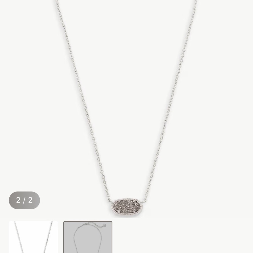 Kendra Scott Silver Drusy Elisa Necklace - Picture 5 of 5